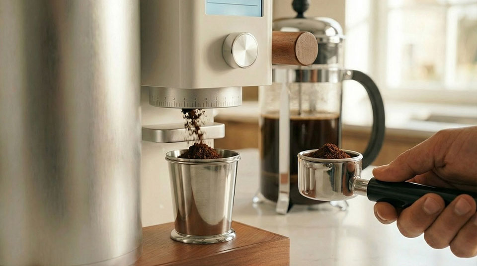 Freshly ground, ready to brew